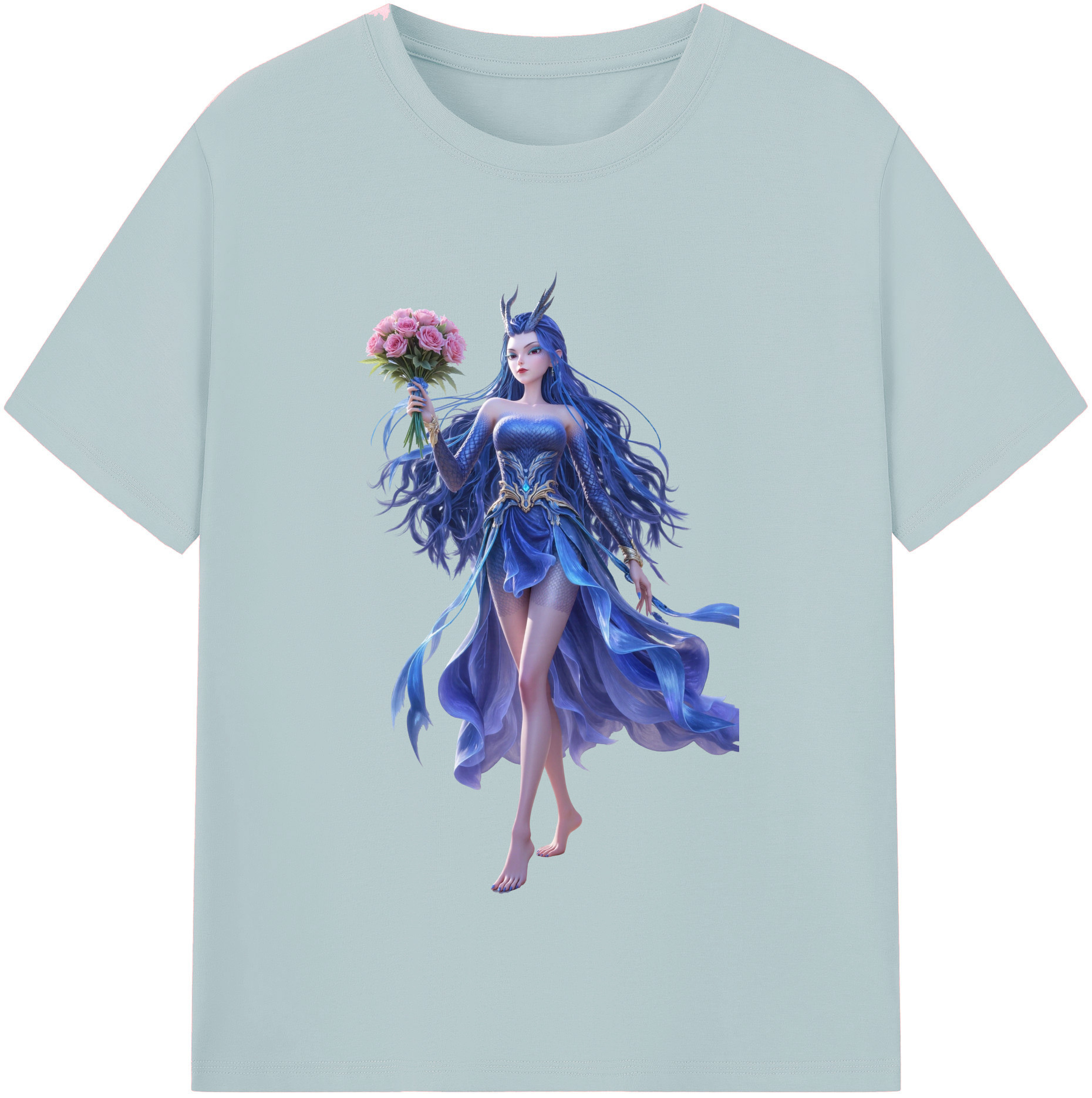 （画像用） Ne Zha 2 ナタ 魔童の大暴れ 綿100％半袖Tシャツ（フロントプリント）